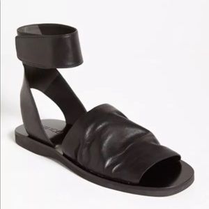 Vince. Sadie black leather ankle strap sandal
